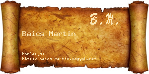 Baics Martin névjegykártya